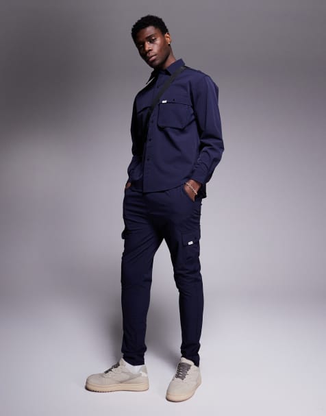 Sixth June pull on cargo pants in navy - part of a set - view 1