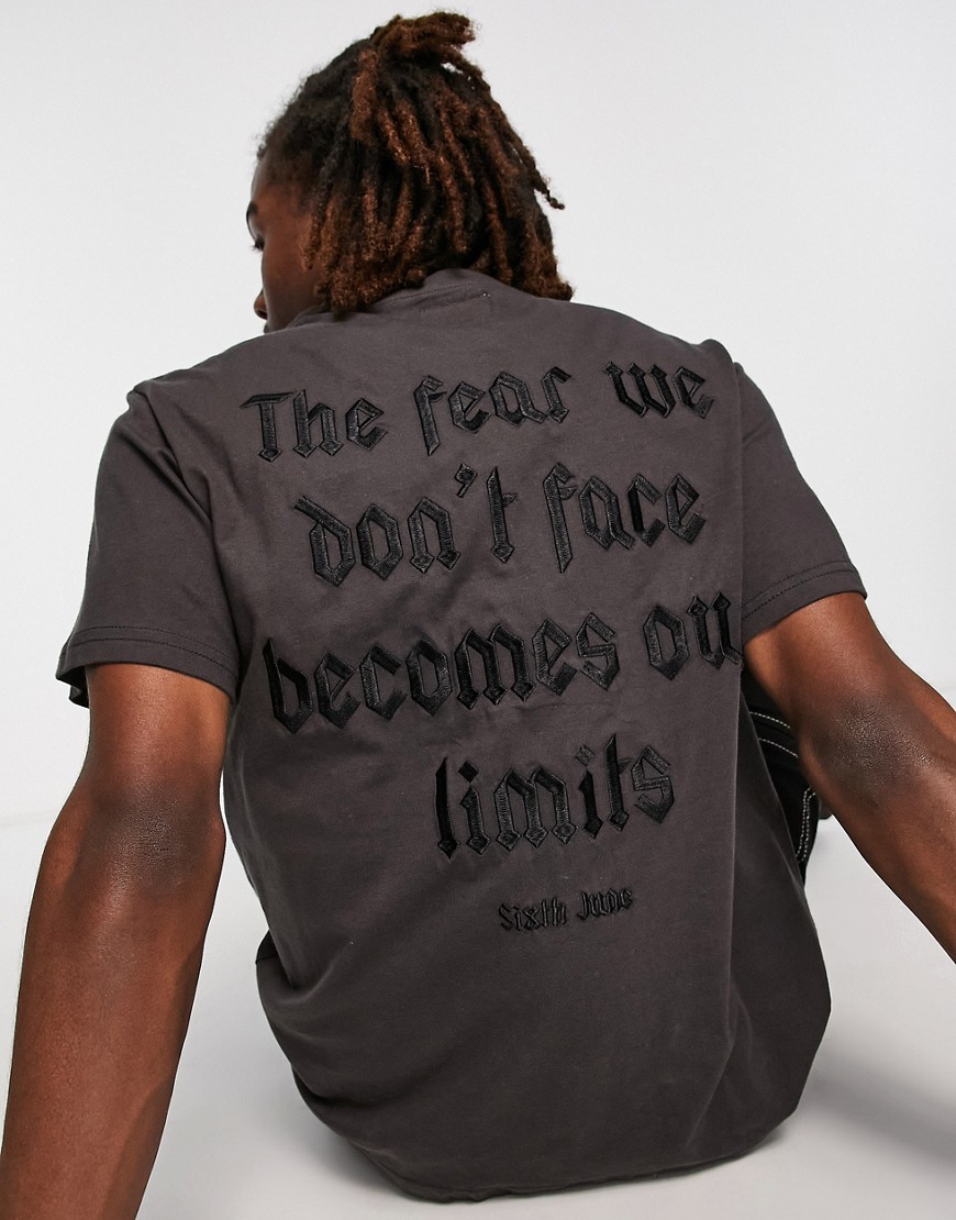 Sixth June quote t-shirt in black