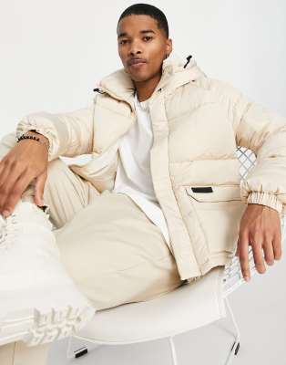 Sixth June raglan sleeve padded jacket in beige - ASOS Price Checker