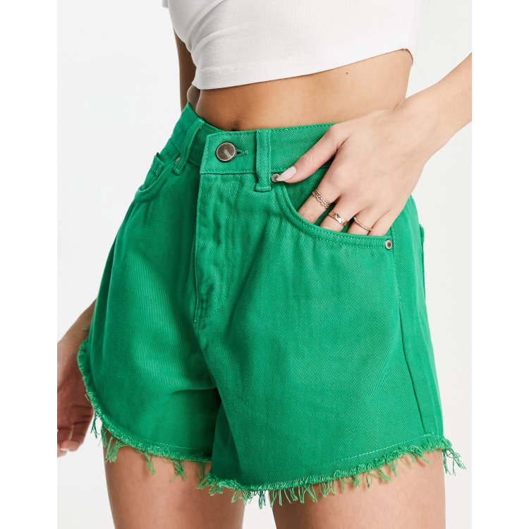 Dark green shop high waisted shorts