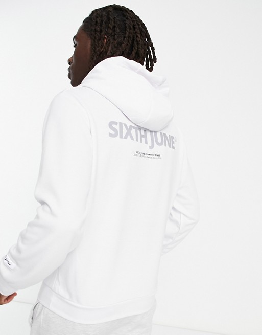 Sixth June reflective hoodie in offer white