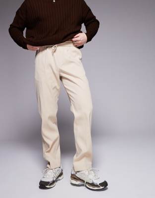 relaxed pull-on pants in beige-Neutral