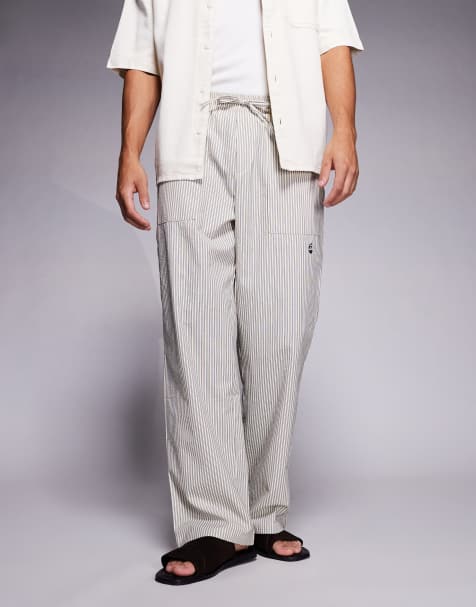 Sixth June relaxed pull on pants in blue stripe - view 1