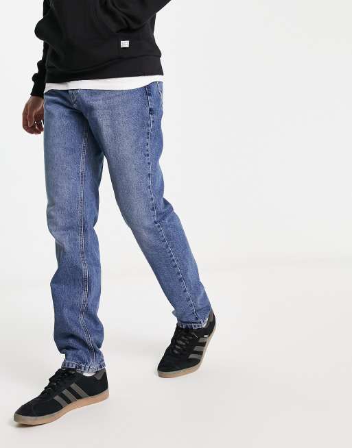 Tapered Leg Denim - Light Blue Wash