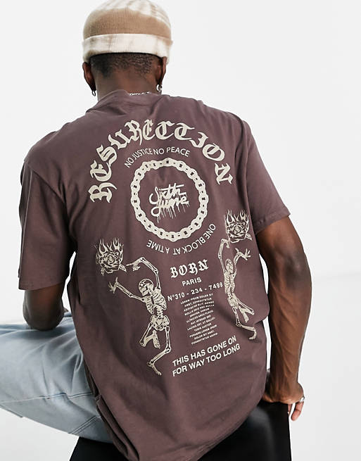 T-Shirts & Vests Sixth June resurection back print t-shirt in brown 