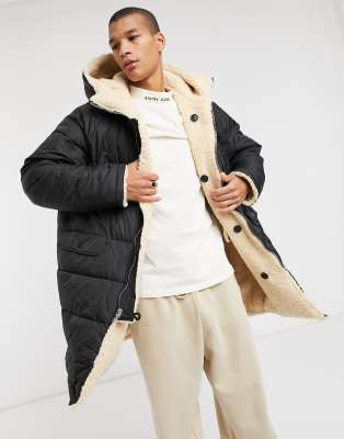 sixth june longline denim jacket with fleece lining