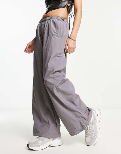 Women's Clothing - Cut Line Parachute Pants - Grey