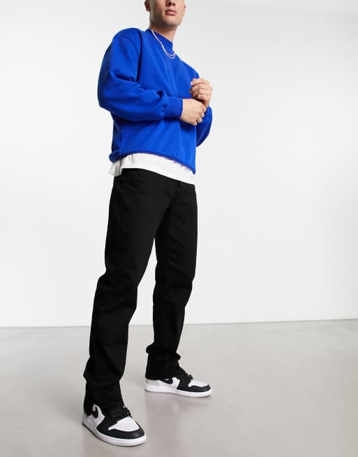 Sixth June – Schmal geschnittene Jeans in Schwarz mit Seitenschlitzen