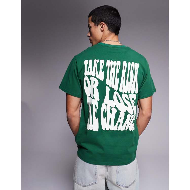 Sixth June script back print detail t-shirt in green | ASOS