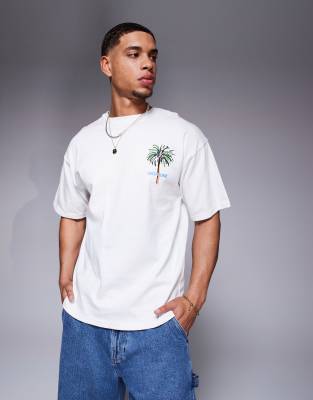 Sixth June Serenity Motif Back Print T-shirt In White