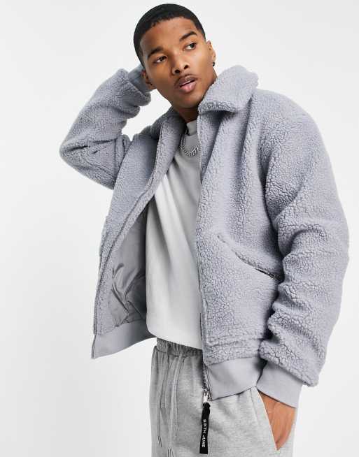 Sixth June sherpa cosy jacket in grey | ASOS