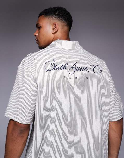 Sixth June shirt with back logo detail in blue stripe - view 1