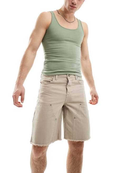 Sixth June - Short en jean style workwear - Beige