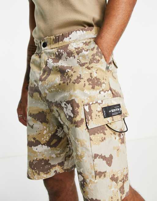 Sixth June - Short met digitale camouflageprint in beige, deel van co-ord set