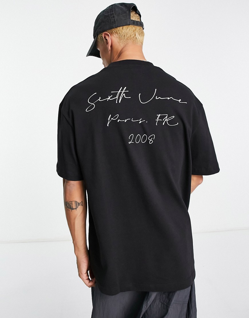 Sixth June signature t-shirt in black