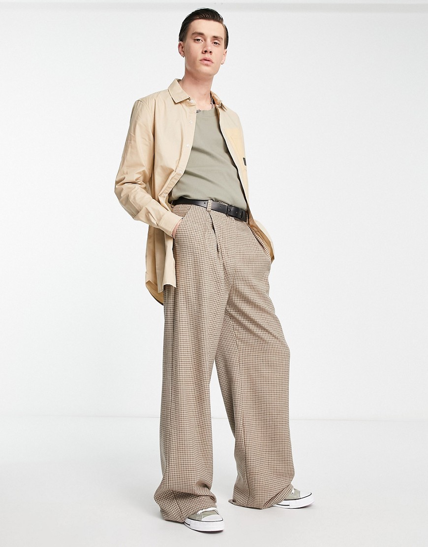 Sixth June Skinny Fit Bicolored Cargo Shirt In Beige-neutral