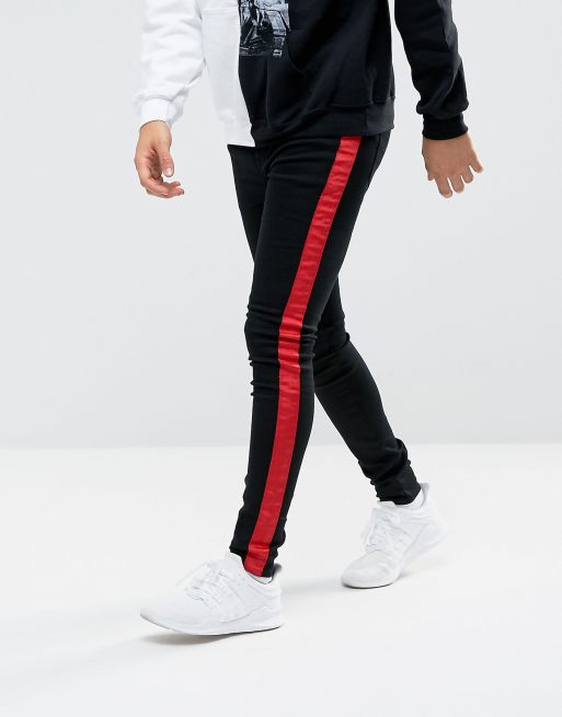 June Jeans | Red With Black Sixth In ASOS Stripe Skinny Fit