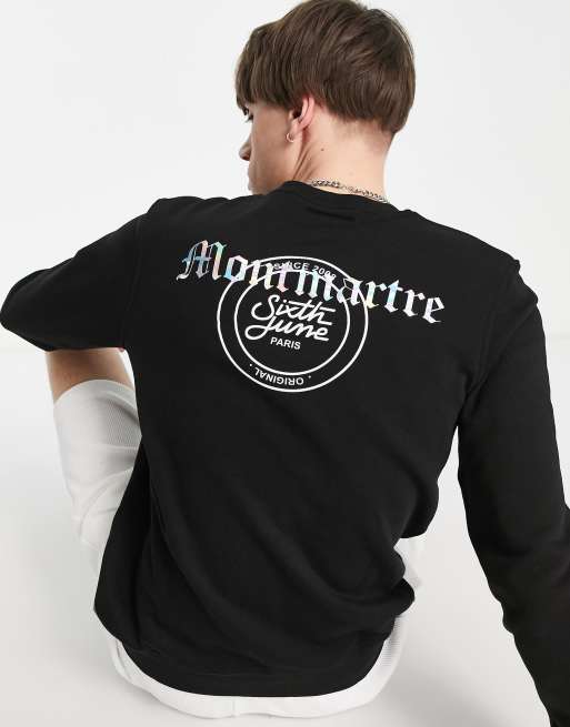 Sixth June skinny fit Montmartre sweatshirt in black | ASOS