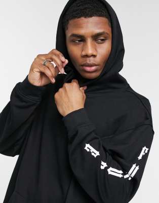 sixth june skull print hoodie black