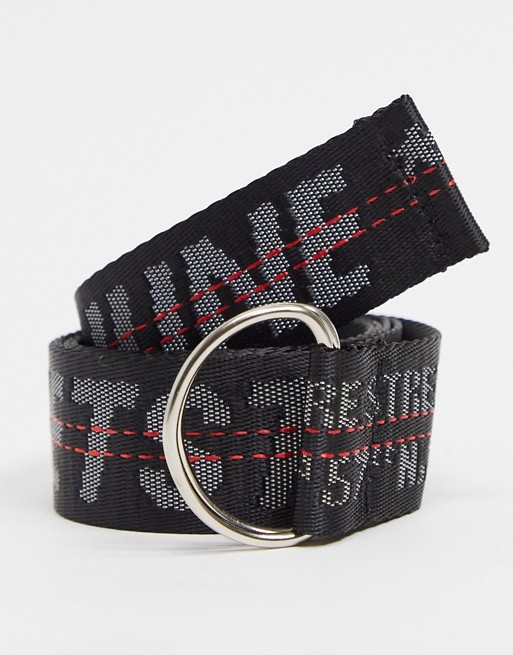Sixth June slim logo belt in black