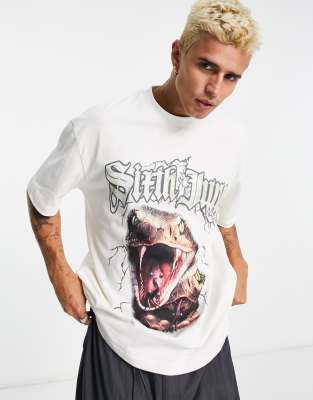 Sixth June snake print t-shirt in white-Neutral