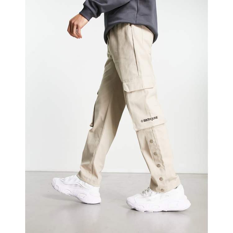 Sixth June snap cargo pants in beige | ASOS