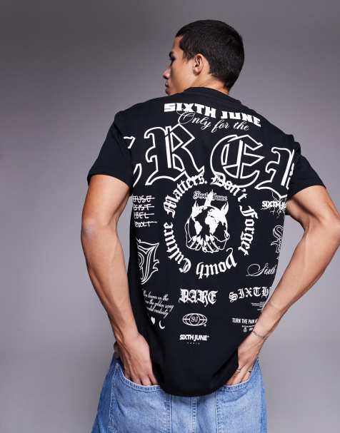 Sixth June - Sort T-shirt med print på ryggen - view 1