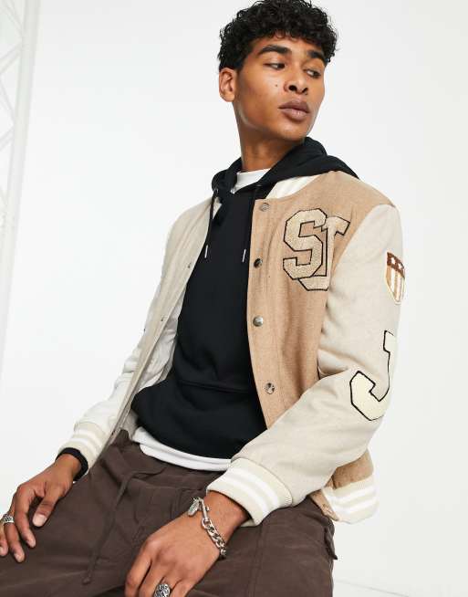 Beige 2025 varsity jacket