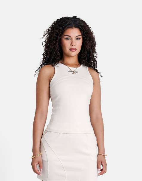 Sixth June – Sport Cutting – Ärmelloses Oberteil in Weiß - view 1