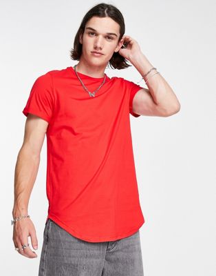 Sixth June standard fit t-shirt with rounded hem in red