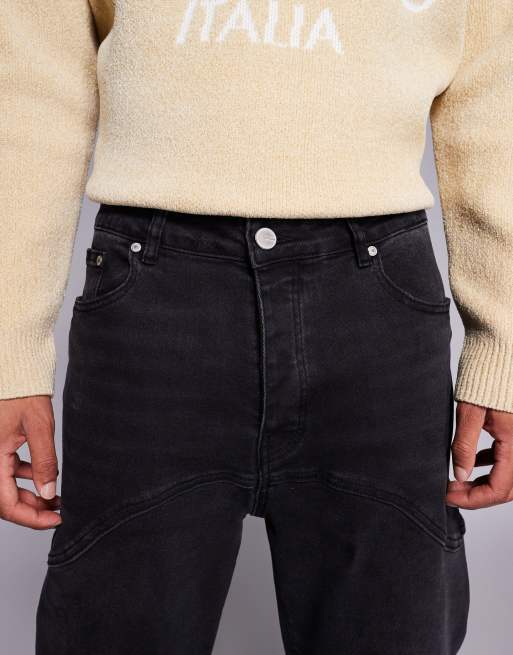 Sixth June straight leg denim jeans in washed black, 5 of 5