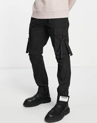 black cargo pants straps