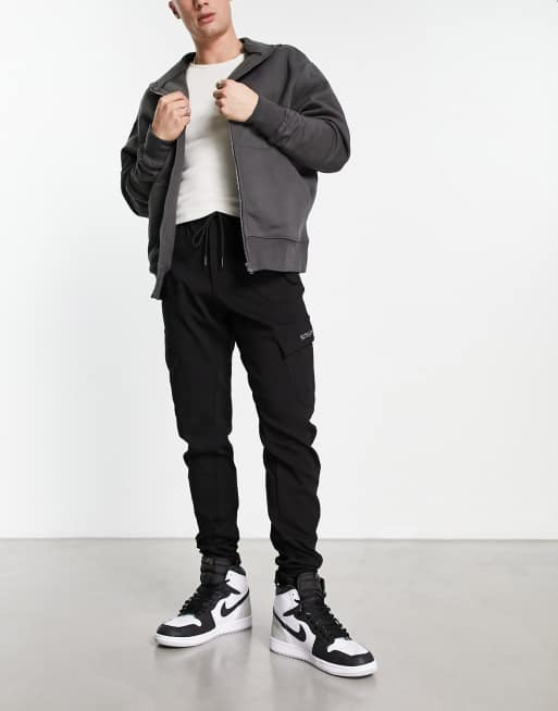 Sixth June stretch cargo pants in black