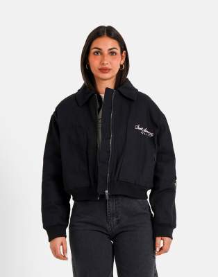 Sixth June - Strukturierte Jacke aus Teddyfell in Schwarz