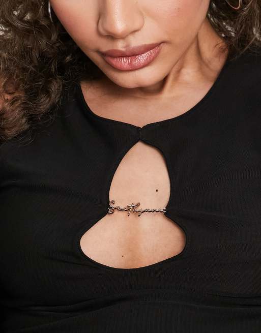 Sixth June – Svart crop top med utskurna detaljer, 3 av 4