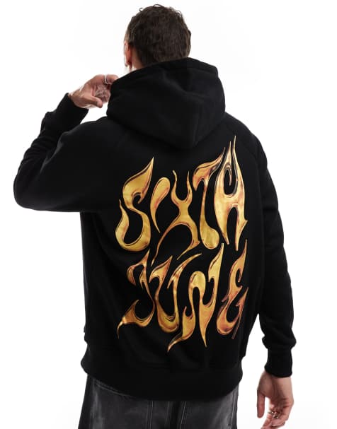 Sixth June - Sweat à capuche à logo chrome imprimé au dos - Noir - view 1