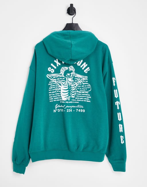 Sweat à Capuche Zip Homme - Imprimé Squelette, Motif Patchwork - Coupe Ample, Manches Longues - Pour Look Décontracté Automne/hiver