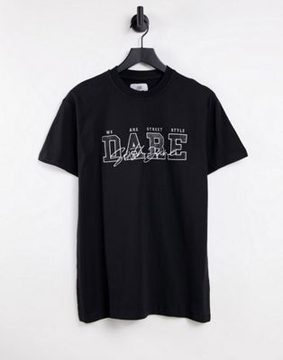 Nouveau Sixth June - T-shirt à imprimé Dare - Noir