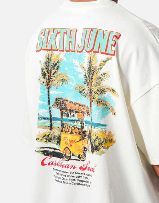 Sixth June - T-shirt a maniche corte bianco sporco con stampa, 3 di 5