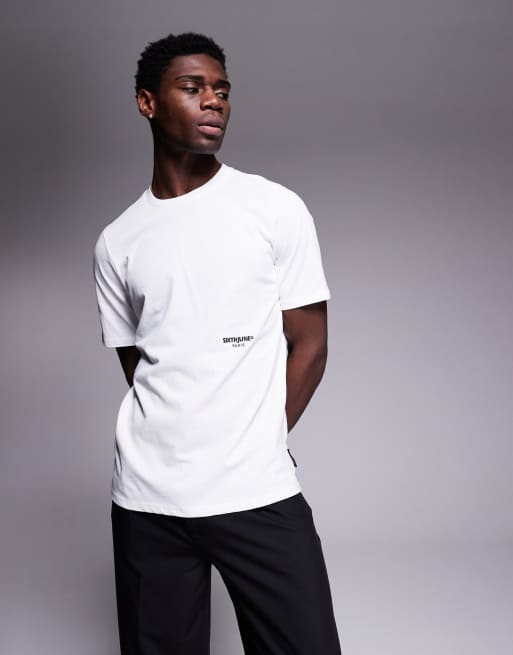 Sixth June - T-shirt avec motif imprimé en français au dos - Blanc, 2 de 4