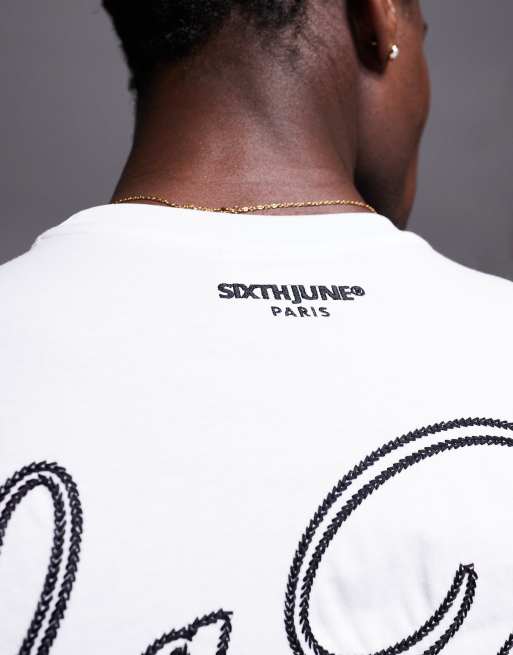 Sixth June - T-shirt avec motif imprimé en français au dos - Blanc, 3 de 4