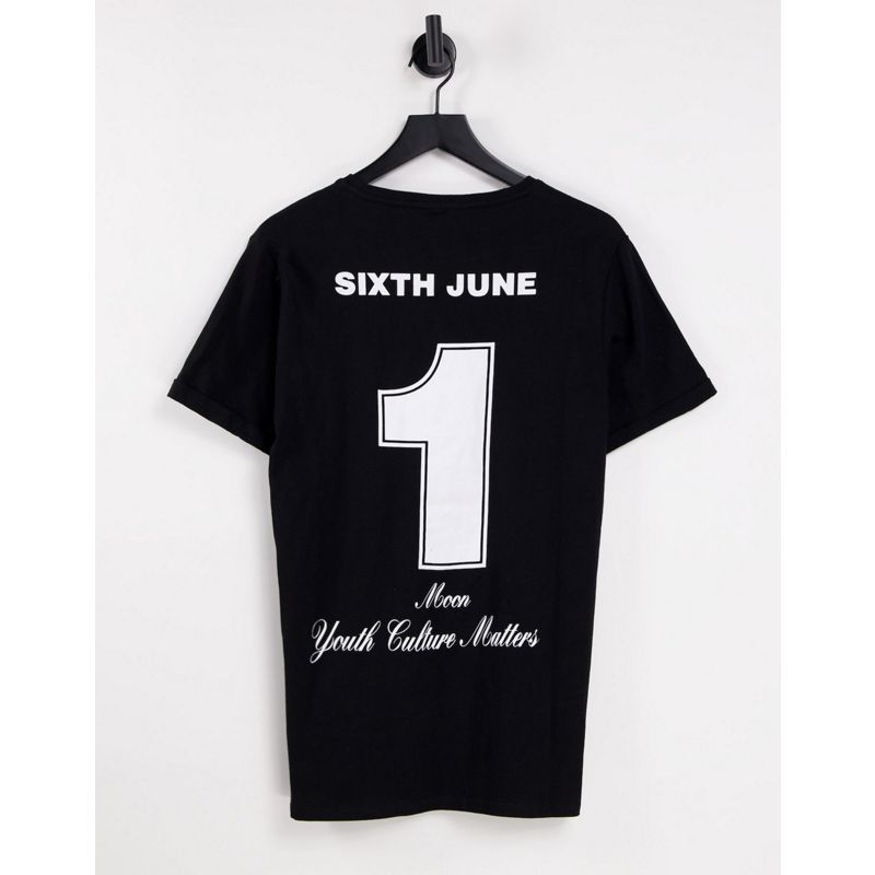 Sixth June - T-shirt con stampa con luna, colore nero