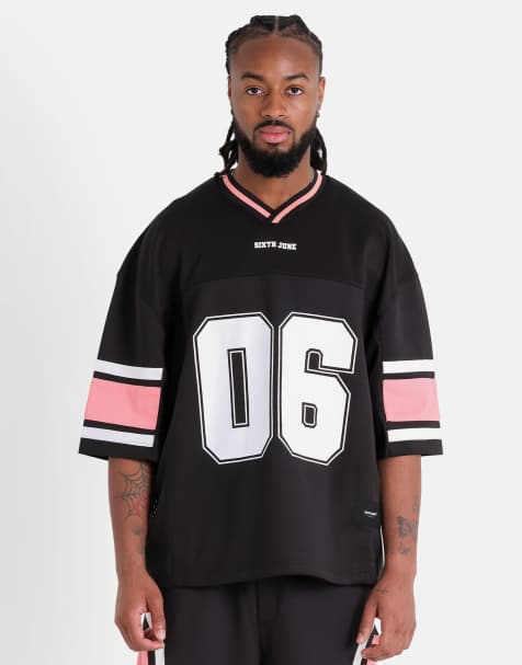 Sixth June - T-shirt de football style universitaire à manches courtes - Noir - view 1