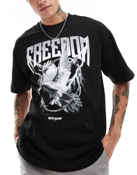 Sixth June – T-Shirt in Schwarz mit Print-Motiv - view 1