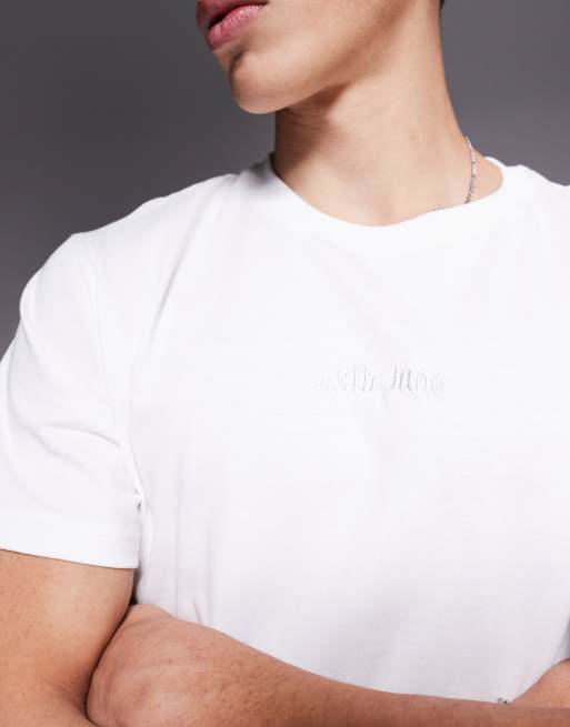 Sixth June – T-Shirt in Weiß mit Schriftzugprint am Rücken, 3 von 4