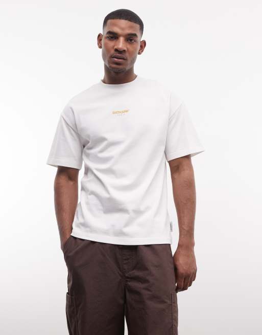 Sixth June – T-Shirt in Wollweiß mit „Coast“-Rückenprint, 2 von 5