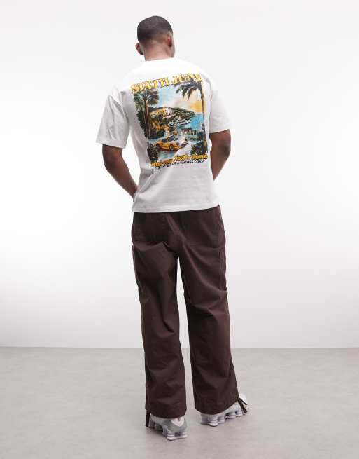Sixth June – T-Shirt in Wollweiß mit „Coast“-Rückenprint, 4 von 5