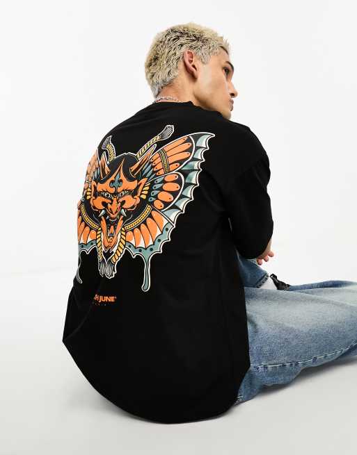 Sixth June - T-shirt met bolle print op de achterkant in zwart