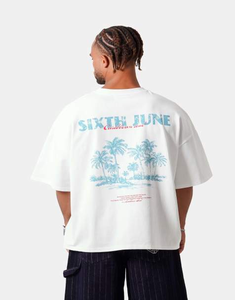 Sixth June - T-shirt met Caribische print en korte mouwen in wit - view 1