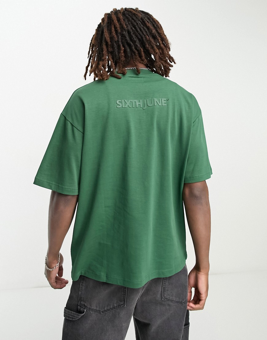 T-shirt oversize pesante color verde bosco - Sixth June T-shirt donna  - immagine1